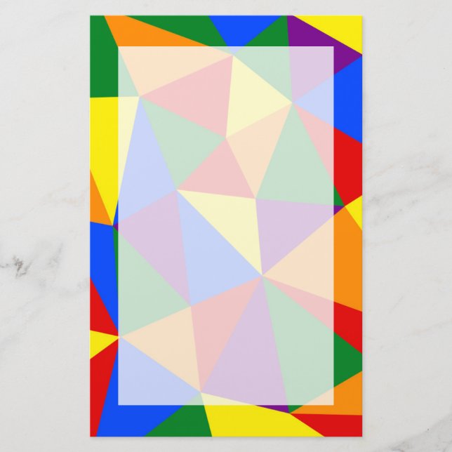 Polygon Rainbow Pattern Stationery (Front)