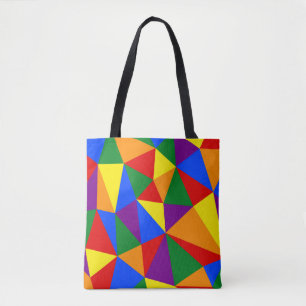 Polygon Rainbow Pattern Tote Bag