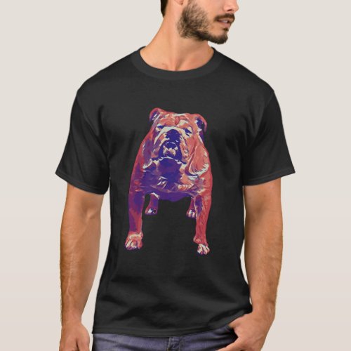 Polygon Style English Bulldog T_Shirt