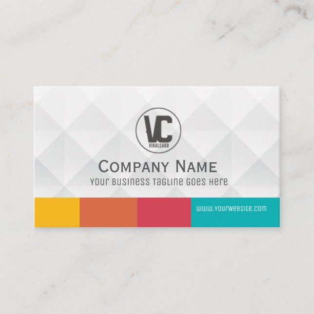 Polygonal  3D Business Card Standard, 3.5" x 2.0" (Front)