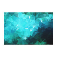Polygonal Aquamarine Abstract Wrapped Canvas Print