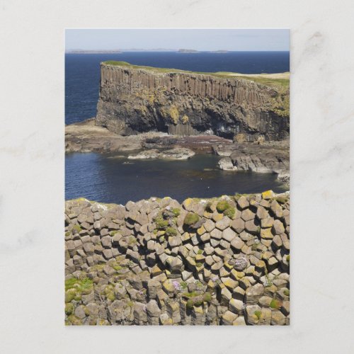 Polygonal basalt Staffa off Isle of Mull Postcard