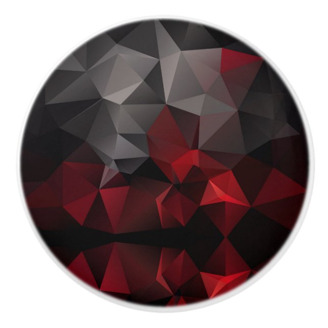 Polygonal , black and red  ceramic knob (Front)