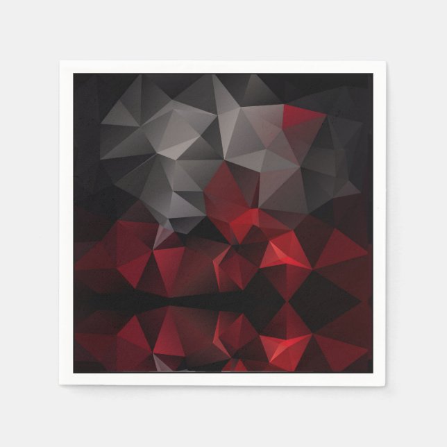 Polygonal , black and red napkins (Front)