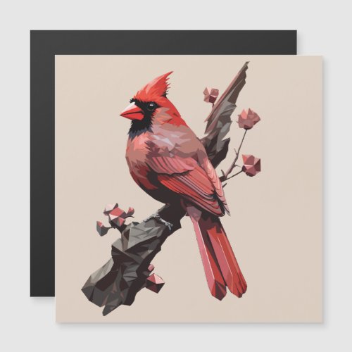 Polygonal cardinal bird design