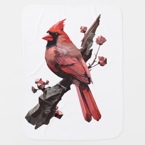 Polygonal cardinal bird design baby blanket