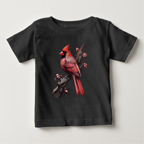 Polygonal cardinal bird design baby T_Shirt