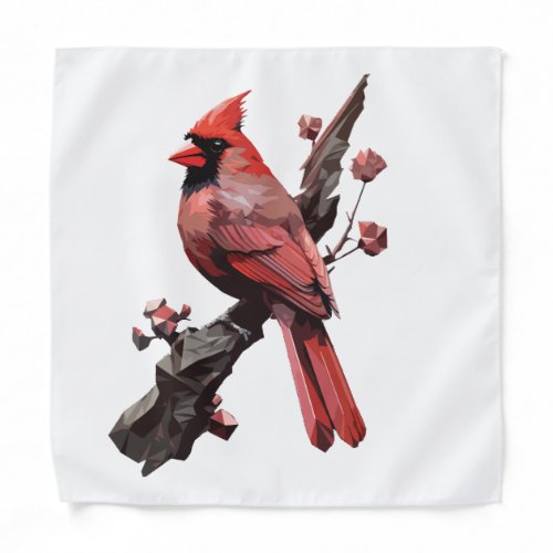 Polygonal cardinal bird design bandana