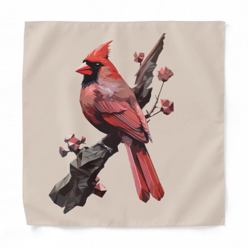 Polygonal cardinal bird design bandana
