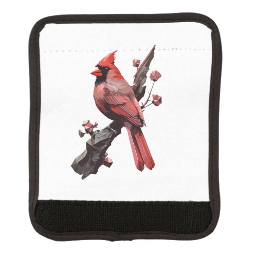 Polygonal cardinal bird design luggage handle wrap