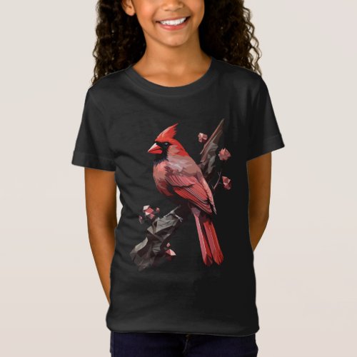 Polygonal cardinal bird design T_Shirt