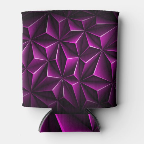 Polygonal Dark Magenta Luxury Pattern Can Cooler