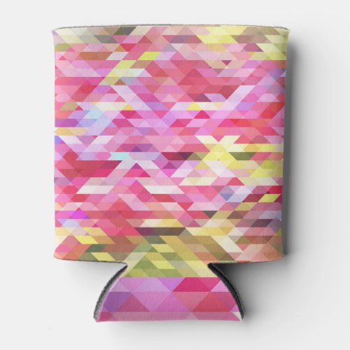 Polygonal digital pink abstract vintage can cooler