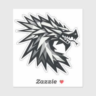 Polygonal dragon head sticker
