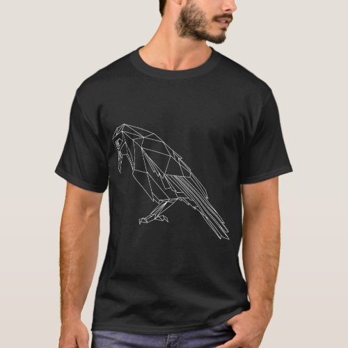 Polygonal Geometric Crow Raven Goth Gothic Women G T_Shirt