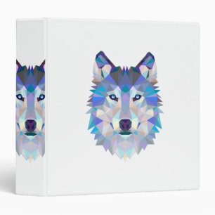 Polygonal geometric wolf head 3 ring binder