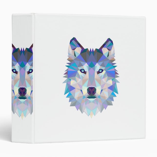 Polygonal geometric wolf head 3 ring binder (Front/Spine)