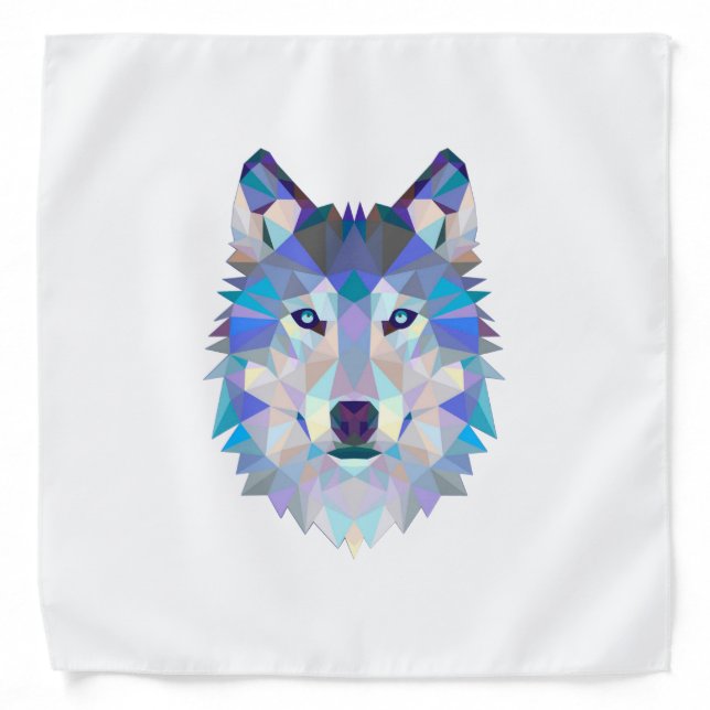 Polygonal geometric wolf head bandana (Front)
