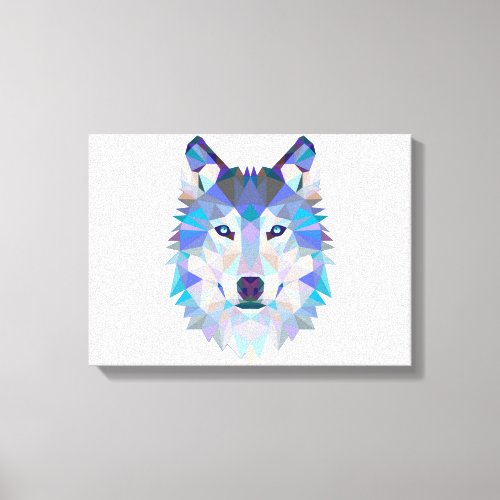 Polygonal geometric wolf head canvas print