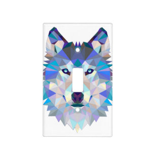 Polygonal geometric wolf head light switch cover