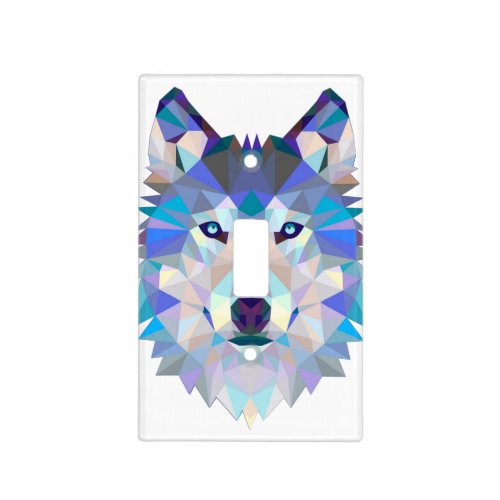 Polygonal geometric wolf head light switch cover