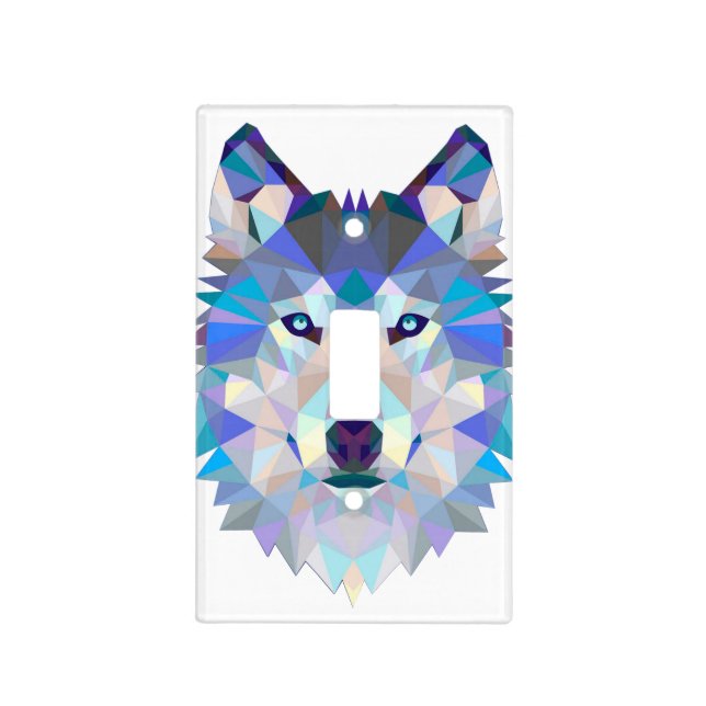 Polygonal geometric wolf head light switch cover (Front)