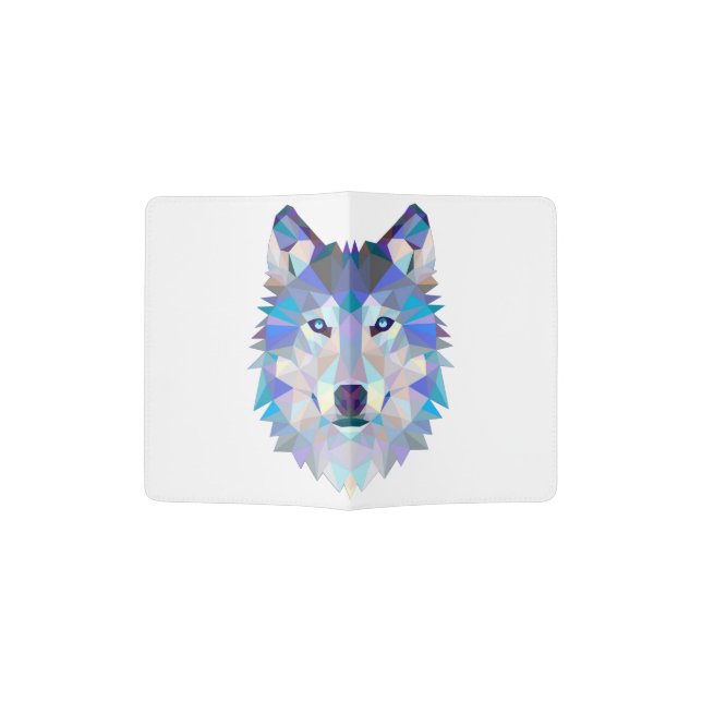 Polygonal geometric wolf head passport holder (Opened)