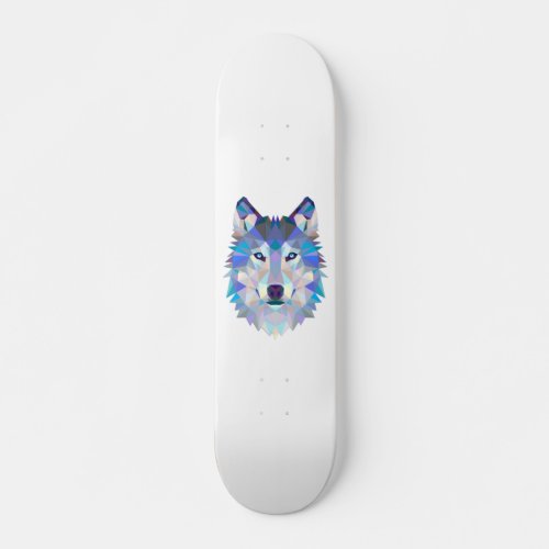 Polygonal geometric wolf head skateboard
