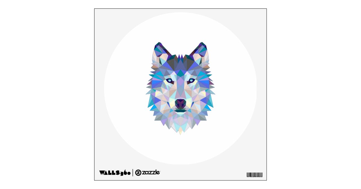 Polygonal geometric wolf head wall decal | Zazzle