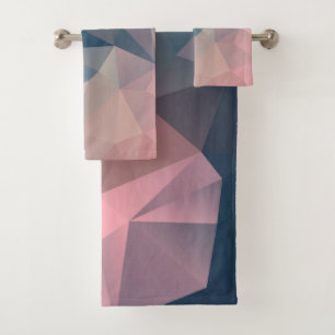Polygonal geometrical triangles bright colorful co bath towel set