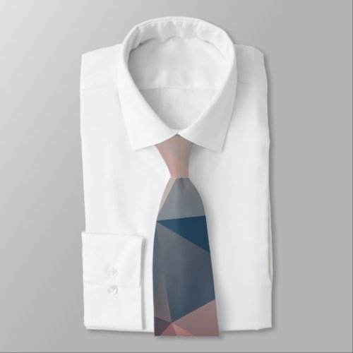 Polygonal geometrical triangles bright colorful co neck tie