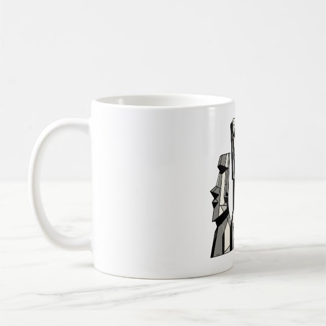 Polygonal Moais Coffee Mug (Left)