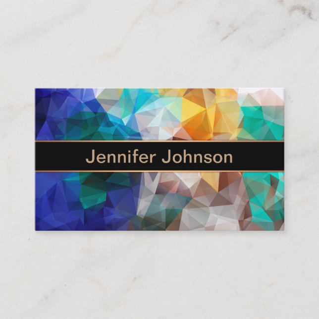 Polygonal personalized geometrical shapes triangle business card (Front)