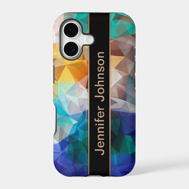 Polygonal personalized geometrical shapes triangle iphone case (Back)