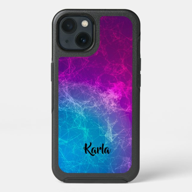 Polygonal Purple & Blue Modern Design 2 Otterbox iPhone Case (Back)