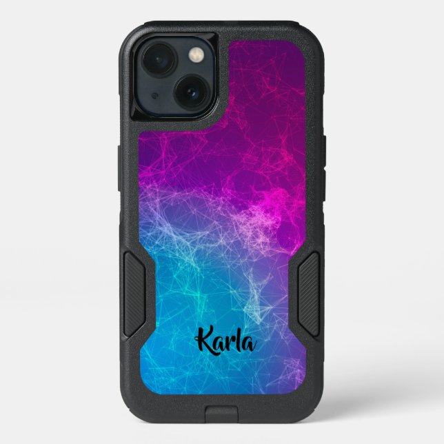 Polygonal Purple & Blue Modern Design Otterbox iPhone Case (Back)