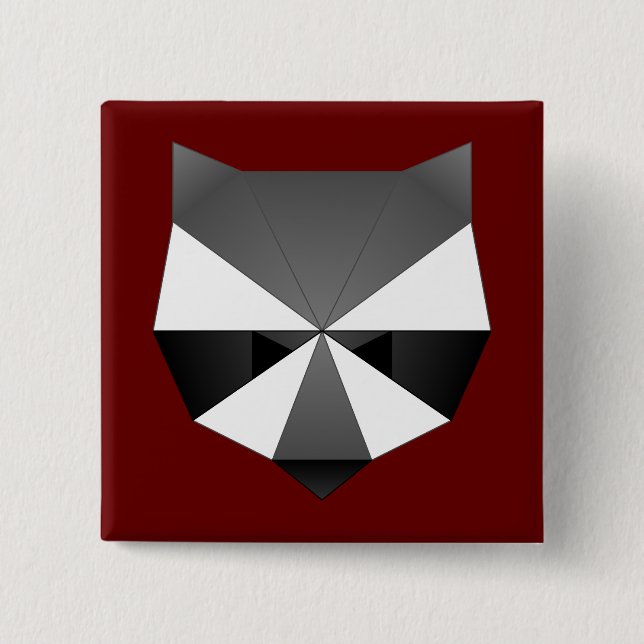 Polygonal Raccoon Button (Front)