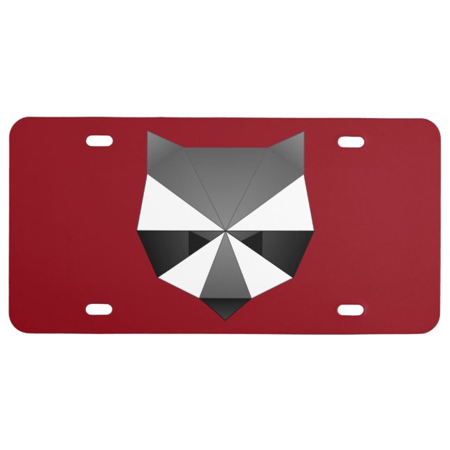 Polygonal Raccoon License Plate (Front)