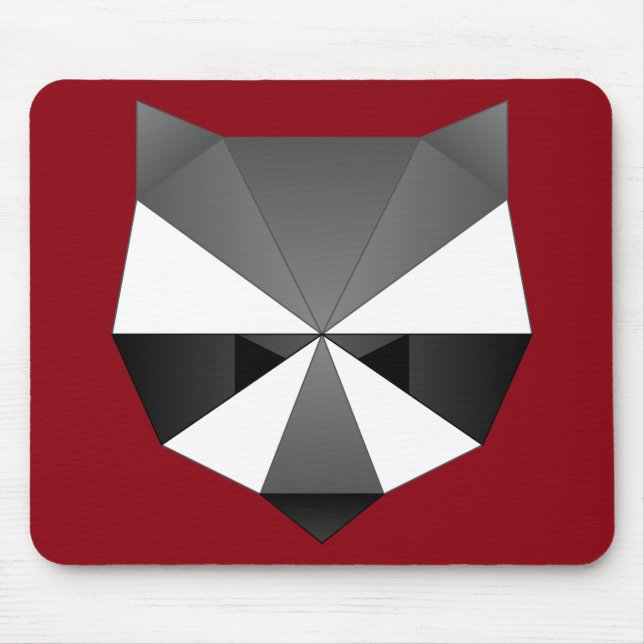 Polygonal Raccoon Mouse Pad (Front)