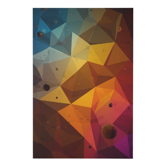 Polygonal Texture Modern Abstract Pattern Faux Canvas Print (Front)