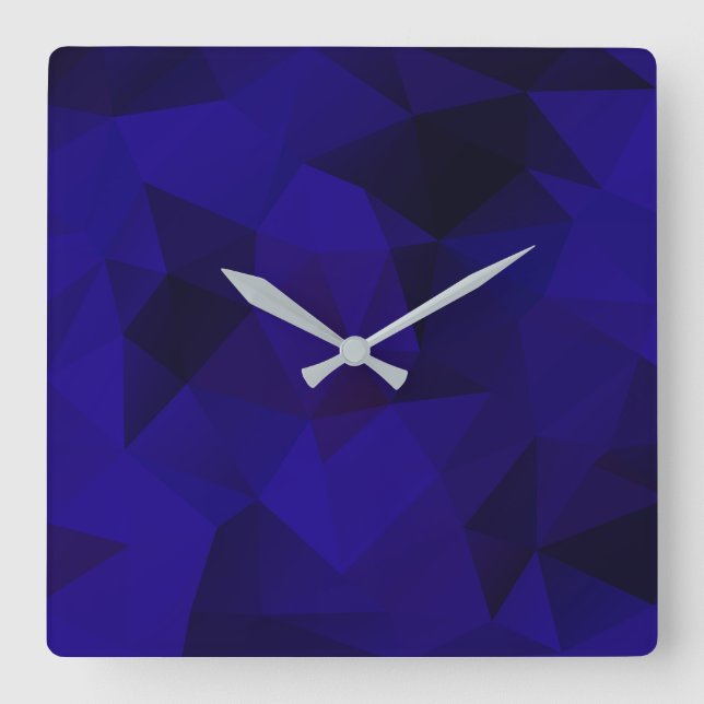 Polygonal triangles geometrical print square wall clock (Front)