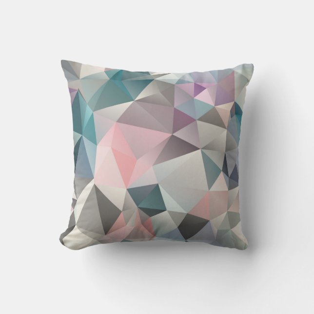polygonal, triangles throw pillow (Front)