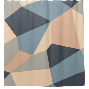 Polygonal variegated seamless pattern. multi-color shower curtain