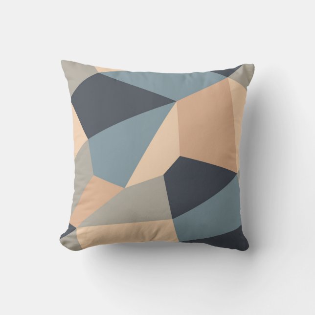 Polygonal variegated seamless pattern. multi-color throw pillow (Front)