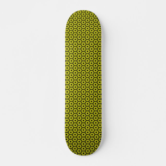 Polygons v2 - Black and Yellow Skateboard Deck (Front)