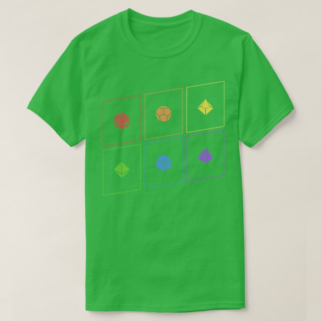 Polyhedral D20 Dice Set Tabletop RPG T-Shirt (Design Front)