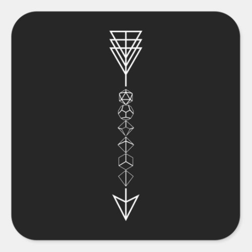 Polyhedral Dice Arrow of Ranger Tabletop RPG Square Sticker