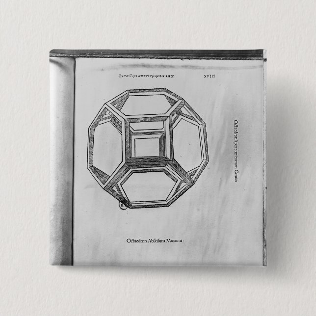 Polyhedron, from 'De Divina Proportione' Pinback Button (Front)