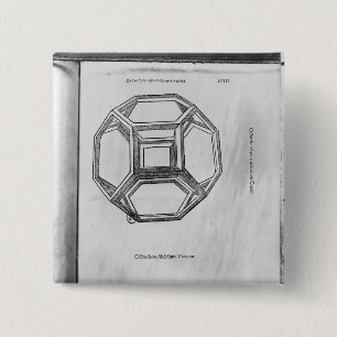 Polyhedron, from 'De Divina Proportione' Pinback Button