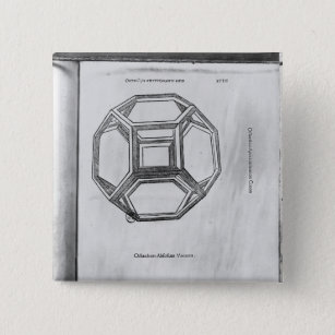 Polyhedron, from 'De Divina Proportione' Pinback Button